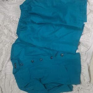 Vintage 80/90s women's 2pc skirt set medium turquoise